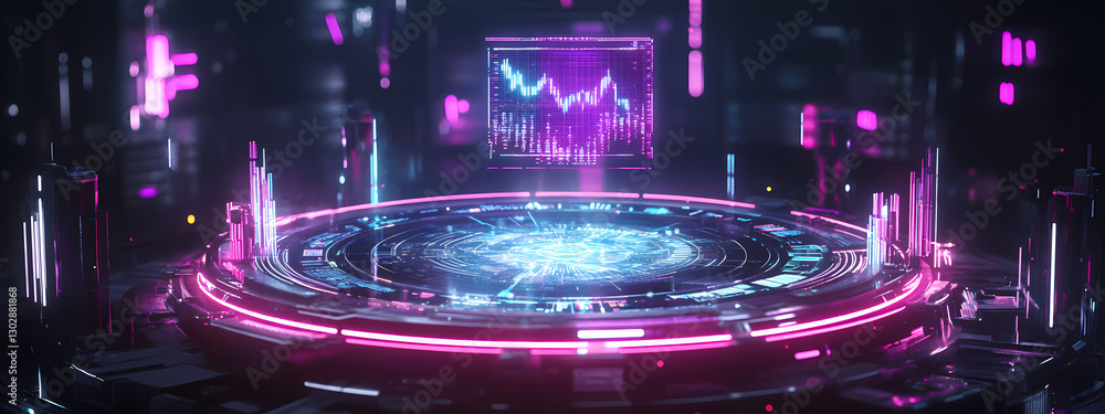 Obraz premium Futuristic Financial AI Trading Algorithm