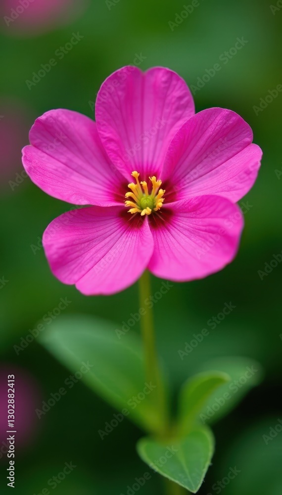 Close-up of a single pink primrose, showcasing texture , bloom, pretty Close-up of a single pink primrose, showcasing texture , bloom, pretty