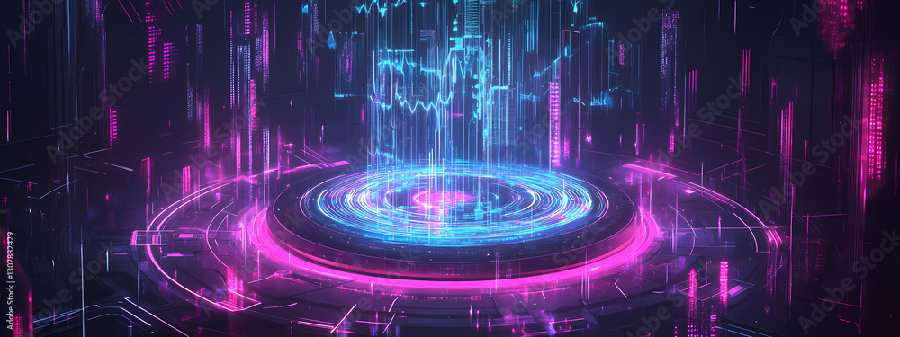 Obraz premium Futuristic Financial AI Trading Algorithm