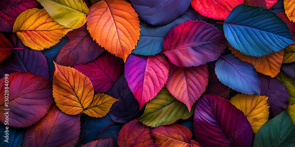 Vibrant Autumn Leaves Background with a Seamless Multicolor Texture Vibrant Autumn Leaves Background with a Seamless Multicolor Texture