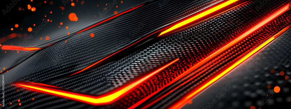 Fototapeta premium Neon Cyberpunk Speedlines with Carbon Texture