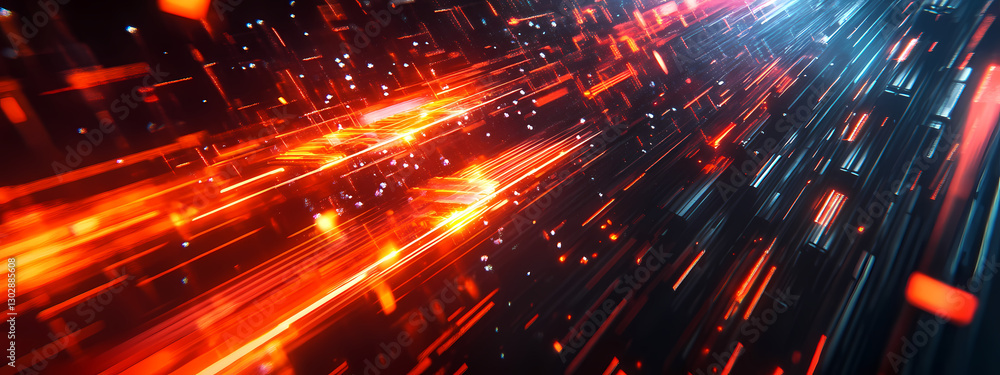 Fototapeta premium Neon Cyberpunk Speedlines with Carbon Texture