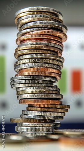 Stacked Coins Displaying Wealth and Financial Growth Concepts