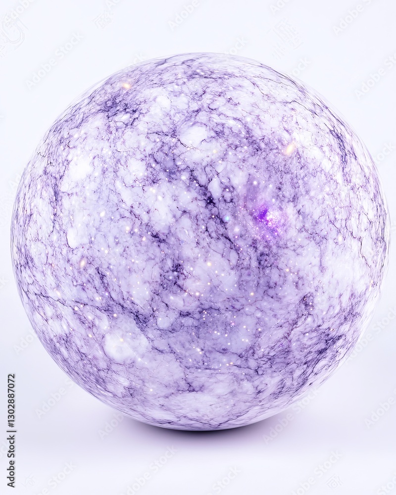 Purple Marble Sphere with Starry Surface - Futuristic and Mystical Geometric Art Purple Marble Sphere with Starry Surface - Futuristic and Mystical Geometric Art