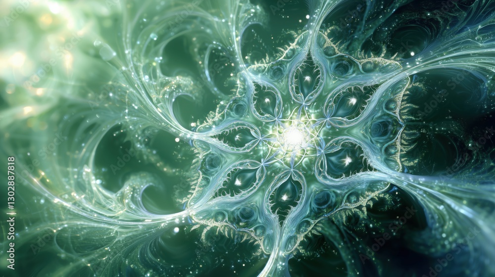 Obraz premium Delicate Fungal Tendrils in a Microscopic Fantasy World
