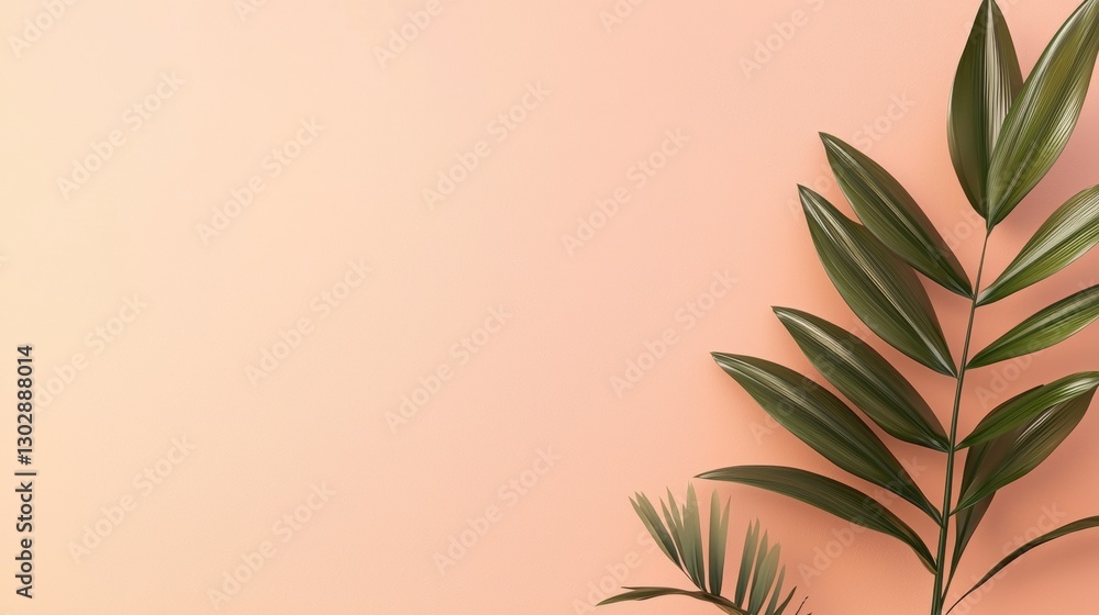 A single blank frame picture, placed on the right side of a pastel peach background, clean and modern design, soft lighting A single blank frame picture, placed on the right side of a pastel peach background, clean and modern design, soft lighting