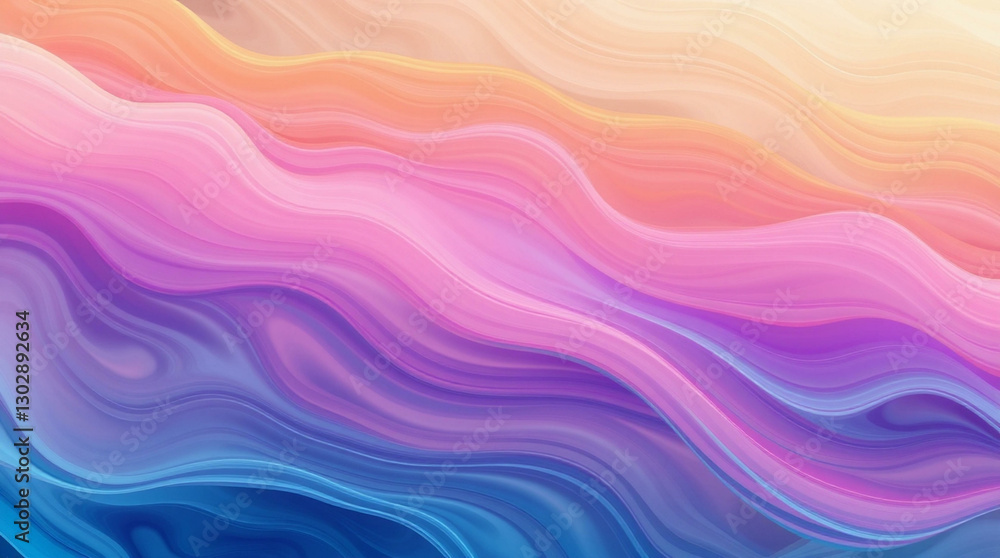 Abstract background with flowing waves in soft pastel tones of pink, purple, and blue, creating a dreamy and calming effect. Ideal for artistic and modern design projects. Abstract background with flowing waves in soft pastel tones of pink, purple, and blue, creating a dreamy and calming effect. Ideal for artistic and modern design projects.
