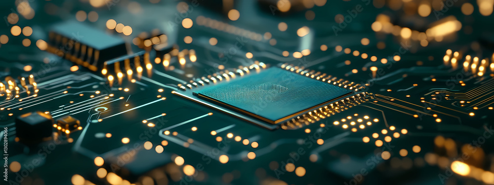 Obraz premium Precision Engineering on Modern RAM Circuit Board