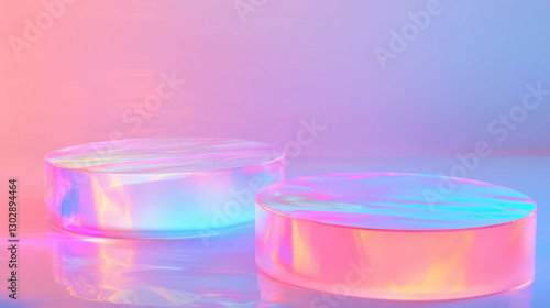 Abstract interconnected pod background in vibrant pastel colors for modern design