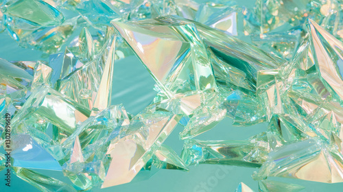 Abstract geometric background with fragmented glass shards for modern design