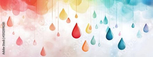 Wallpaper Mural Raindrops falling softly in an artistic sketch. Torontodigital.ca