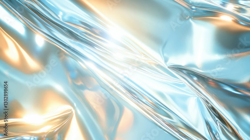 Shimmering metallic abstract background with fluid reflections for modern design