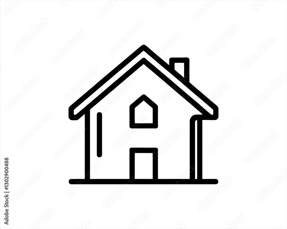 Home icon outline logo. House line icon symbol. Thin line house logo icon. Home icon outline logo. House line icon symbol. Thin line house logo icon.