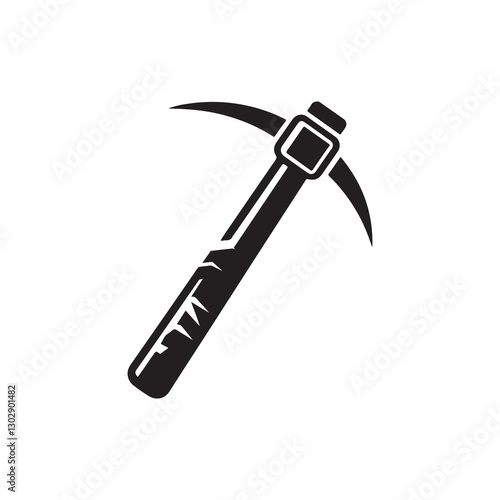 A black pickaxe vector illustration