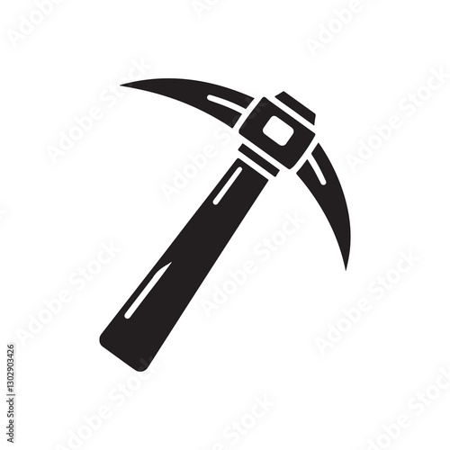 A black pickaxe vector illustration