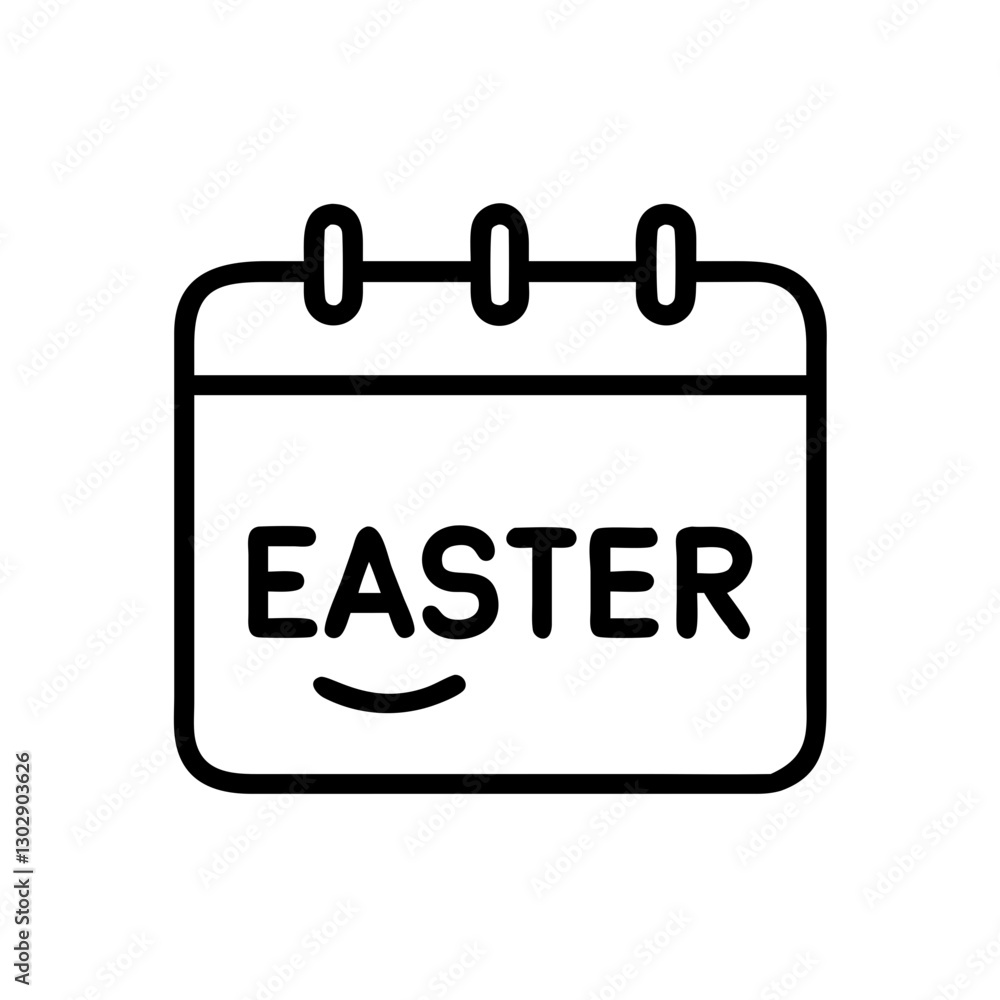 Easter calendar date icon, simple, black outline, symbol of celebration and joy Easter calendar date icon, simple, black outline, symbol of celebration and joy