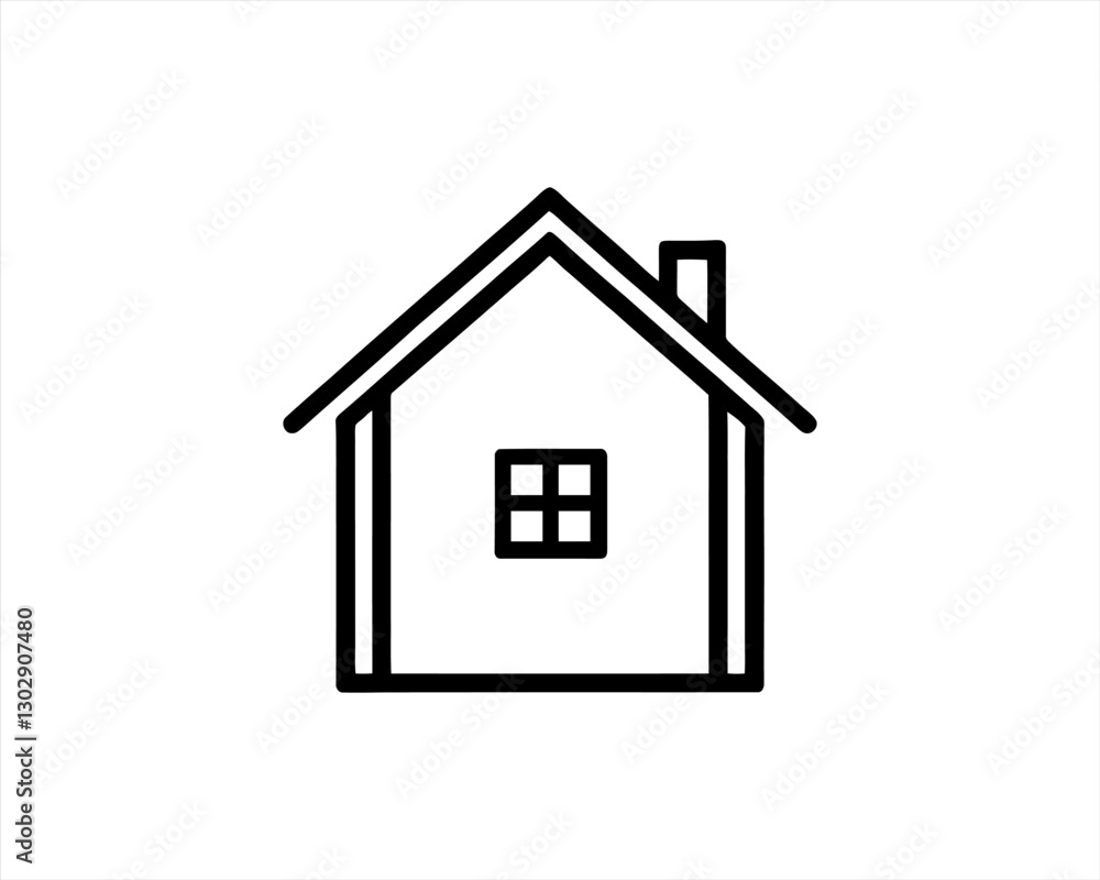 Home icon outline logo. House line icon symbol. Thin line house logo icon. Home icon outline logo. House line icon symbol. Thin line house logo icon.