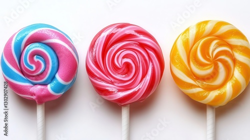 colorful swirl lollipop isolated,cartoon illustration