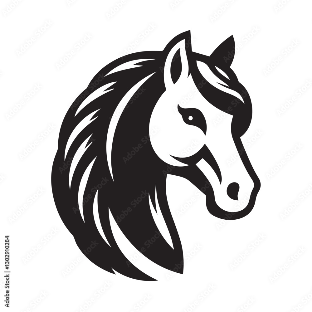 Obraz premium Bold horse head silhouette design for logo