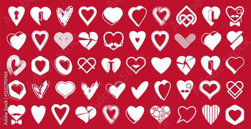 Collection of hearts vector...