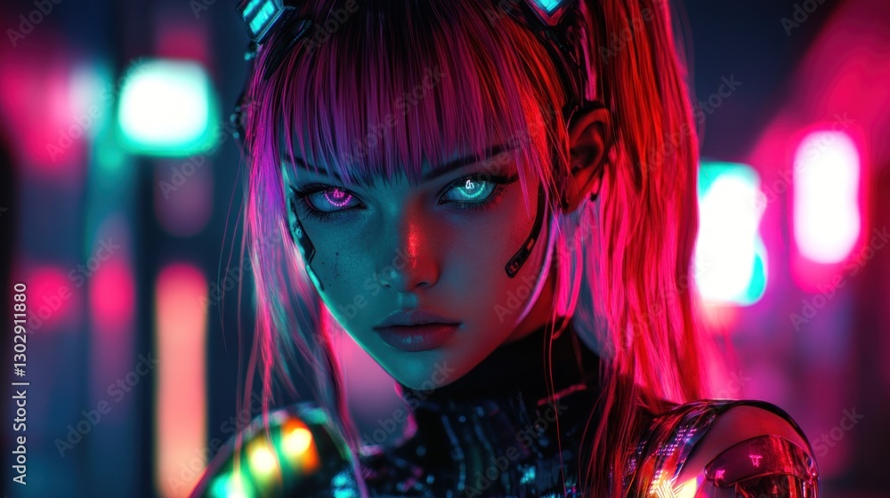 Cyberpunk Girl in Neon City Cyberpunk Girl in Neon City