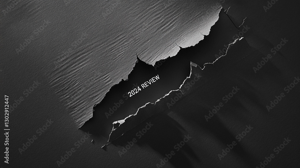 custom made wallpaper toronto digitalTorn Black Paper Revealing 2024 Review Abstract Business Concept Background