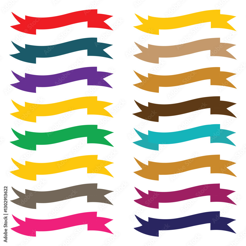 set of colorful ribbons set of colorful ribbons