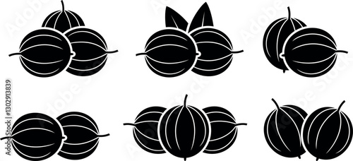 Monk fruit logo. Isolated monk fruit on white background
