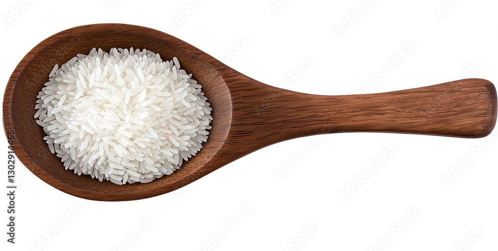 Glutinous rice in a wooden spoon isolated on white background
Glutinous rice in a wooden spoon isolated on white background