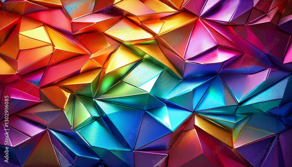 Obraz premium Cool rainbow colored abstract colored polygon shaped background wallpaper design