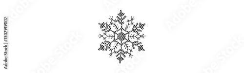 snowflake model isolated on white background winter snow season retro grunge halftone dotted texture vintage magazine style collage element for mixed media design decoration pop art