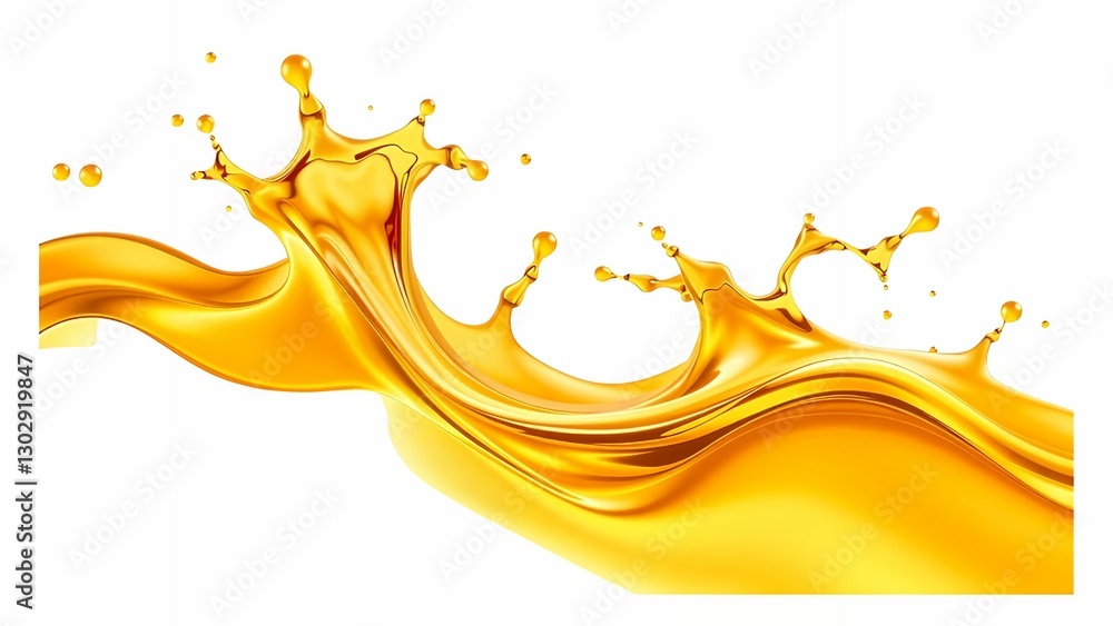 Fototapeta premium Golden Liquid Splash – Dynamic Wave of Shimmering Fluid Motion