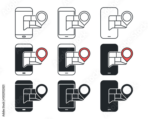 Mobile phone tracking live location. Illustration vector