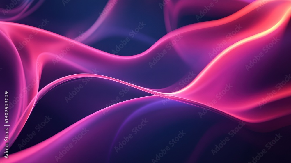 Obraz premium Abstract Pink and Purple Waves: A Digital Art Masterpiece