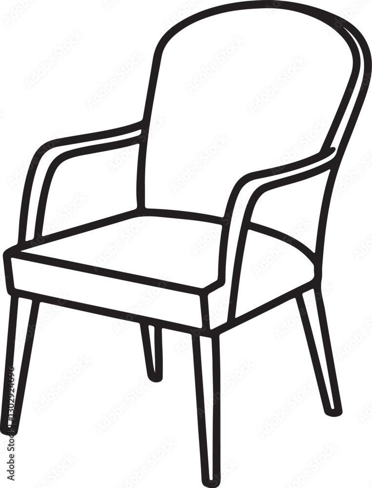 chair line art, black outline, vector and illustration, coloring book page line art drawing chair line art, black outline, vector and illustration, coloring book page line art drawing