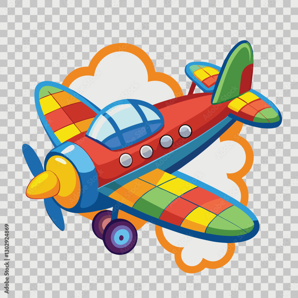 Naklejka premium Aeroplan vector image on white background