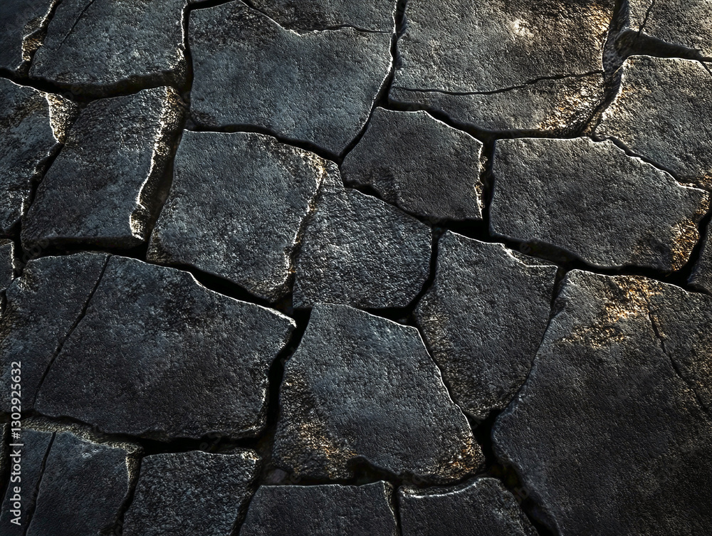 Fototapeta premium This captivating backdrop features a rough, dark gray surface, highlighting the beauty of grunge and aged stone elements, perfect for creative design projects and wallpaper