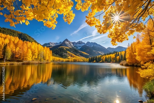 Sunny Autumn Day at Mountain Lake Park, Colorado - Minimalist Photography