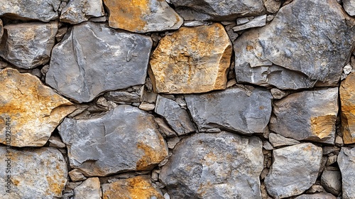 Grey Stone Wall Background / グレーの石垣の背景