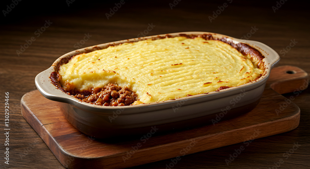 British shepherd’s pie, minced lamb topped with mashed potatoes