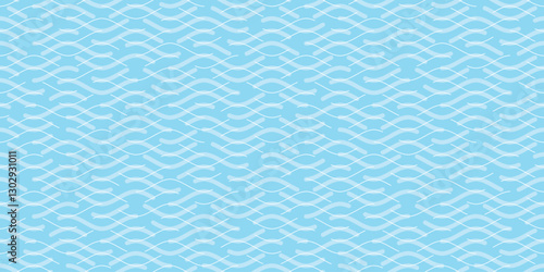 Wavy lines, sea waves stylization, seamless pattern, vector design