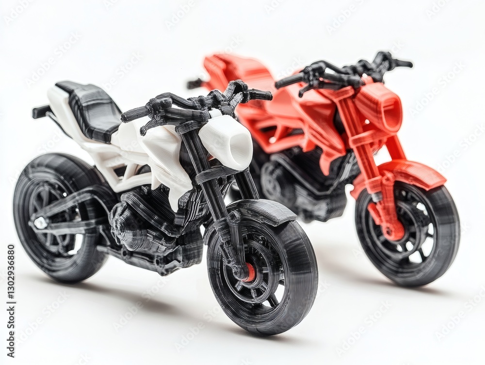 3D Printed Toy Motorbikes with Natural Lighting 3D Printed Toy Motorbikes with Natural Lighting