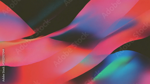 Abstract overlay of complex fractal patterns with vibrant color waves