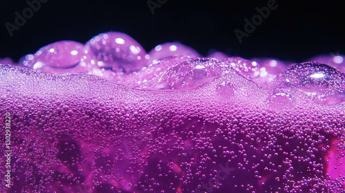 Vibrant texture of grape soda bubbles for refreshing summer designs