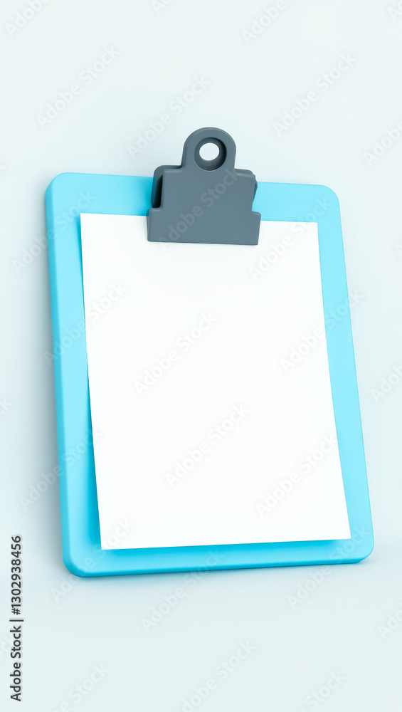 blank white paper sheet on light blue clipboard blank white paper sheet on light blue clipboard