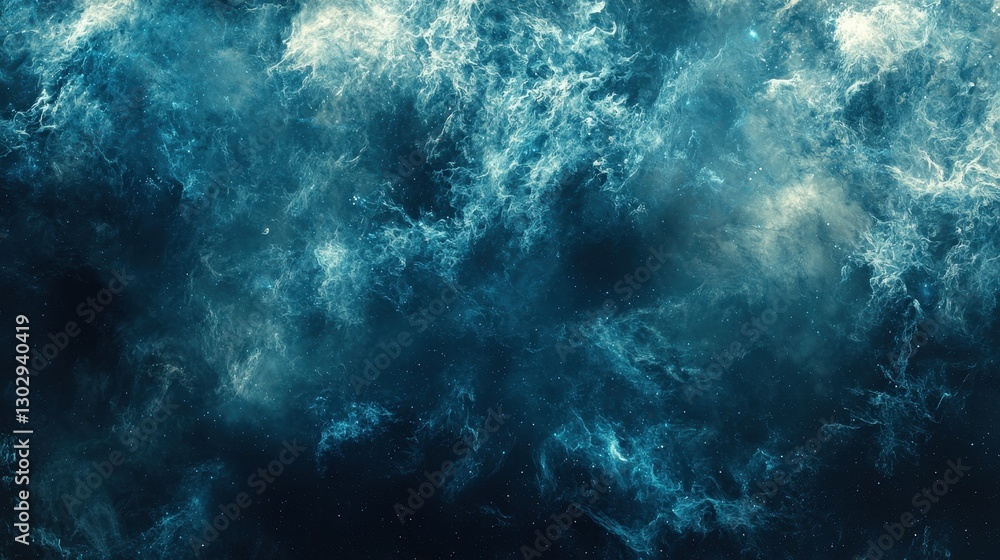 Fototapeta premium A mesmerizing canvas of swirling blue neon gradients, blurring into a velvety black backdrop, infused with a gritty texture reminiscent of a futuristic cityscape. This gradient banner is ready 