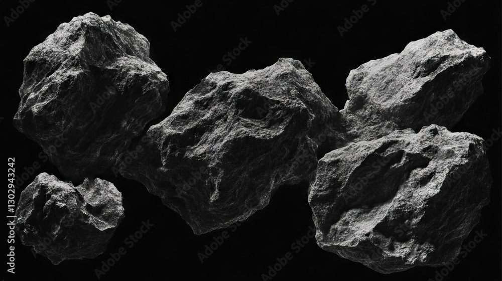 Naklejka premium Dramatic black and white stone textures for creative background and design