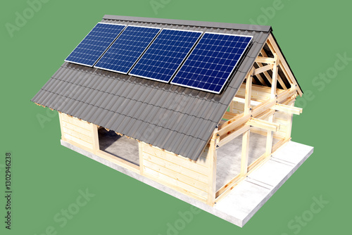 Solar panels on roof of bui...