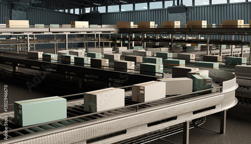 Conveyor of cardboard boxes...