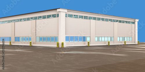Large industrial hangar. Wa...